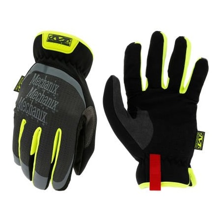 Mechanix Wear Mechanix Wear FastFitHi-VizRetail Work Gloves, Synthetic Leather, Black, 2XL MFF-91-012